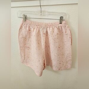 Silk Land Vintage Paperbag Floral Pink Shorts Linen Short Set Linen Boxer Shorts